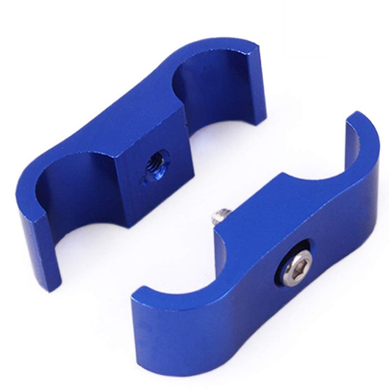 RASTP 6AN Hose Separator Clamp Aluminum Fuel Line Mounting Clamp Divider Hose Fitting Adapter Fit for 3/8 Fuel Line, Oil Line, Brake Line, Water Pipe and Gas Line,Blue,4pcs - Image 3